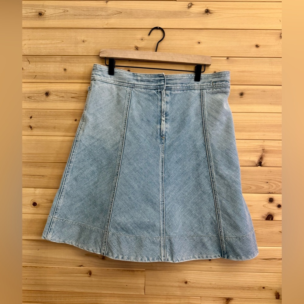 Y2K GAP Size Medium Light Blue Denim A Line Cotton Skater Skirt Western Summer